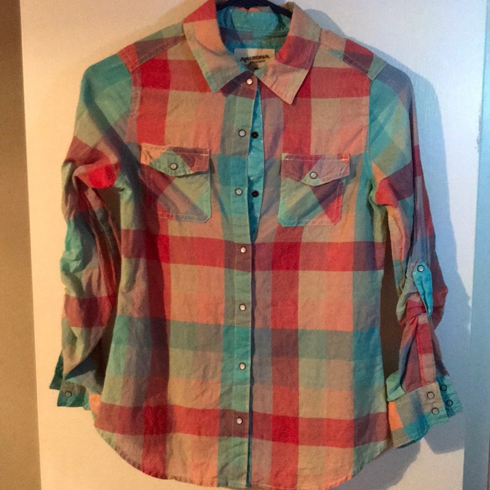 Brightly colored, button-up shirt
